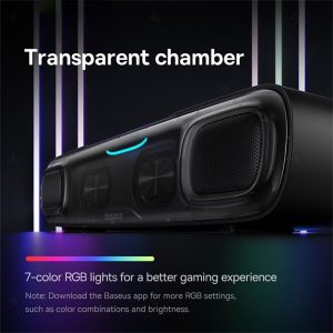 اسپیکر بلوتوثی و مینی ساندبار بیسوس مدل AeQur DS10 A20054402111 با نورپردازی RGB می باشد.
