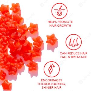 پاستیل تقویت کننده موی هیرتامین Gummy Stars برای افزایش قدی مو ها