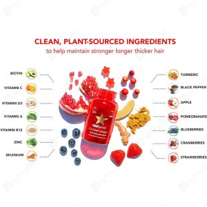 پاستیل تقویت کننده موی هیرتامین Gummy Stars حاوی مواد طبیعی است.