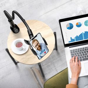پایه نگهدارنده موبایل اموتون مدل G1 قابل نصب بر روی انواع میز ها است.