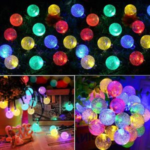 ریسه نورپردازی شارژ خورشیدی کومولو RGB به طول 7 متر با تنوع در رنگ های مختلف است.