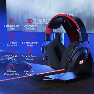 هدست گیمینگ بی سیم ردراگون مدل H510 PRO Zeus Pro 7.1 با مشخصات فنی بالا و مناسب برای گیمینگ است.