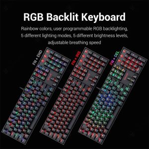 کیبورد سیمی گیمینگ مکانیکال ردراگون مدل K551 VARA با نورپردازی RGB است.