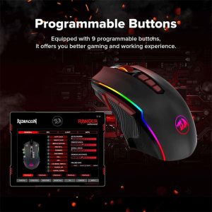 موس گیمینگ بی سیم ردراگون مدل M910-KS RANGER LITE با کلید های قابل برنامه ریزی است.