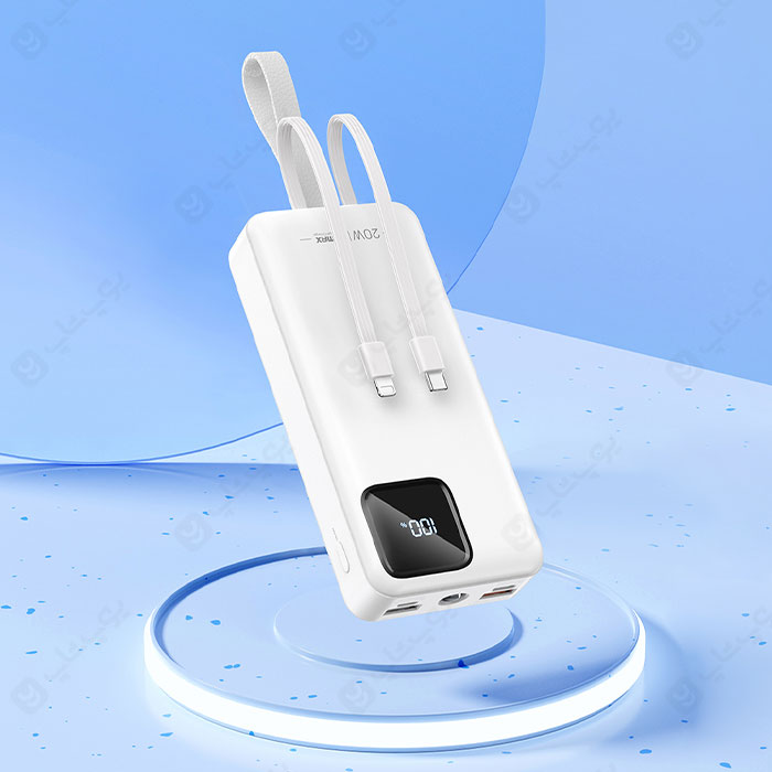پاوربانک 30000mAh ریمکس مدل RPP-550 با دو عدد کابل شارژ می باشد.