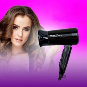 سشوار تاشوی مسافرتی 1000W سوکانی مدل SK-3666 با باد ملایم و بدون آسیب به مو است.