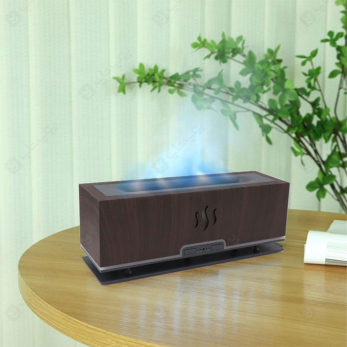 دستگاه بخور ساز التراسونیک مدل Flame Aroma Diffuser با نور پردازی سرد است.