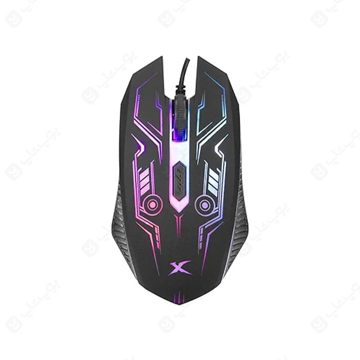 ست موس، کیبورد، هدست و موس پد گیمینگ XTrike Me مدل CM-406 با موس دارای نورپردازی RGB است.