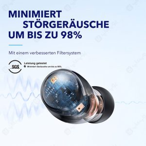 هندزفری بلوتوثی انکر مدل Space A40 با قابلیت حذف 98 درصد نویزها است.