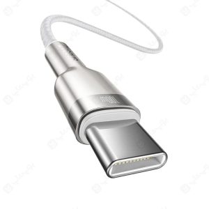 کابل شارژ 100 وات تایپ C به تایپ C بیسوس مدل CATJK-C02 به طول 1 متر ساخته شده با آلیاژ روی است.