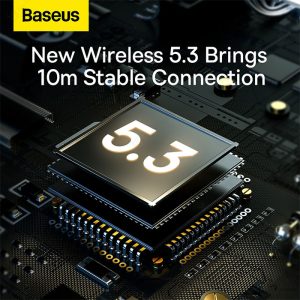 هدست گیمینگ بی سیم بیسوس مدل Encok D02 Pro NGTD0103 با بلوتوث نسخه 5.3 و اتصالی پایدار تا 10 متر است.