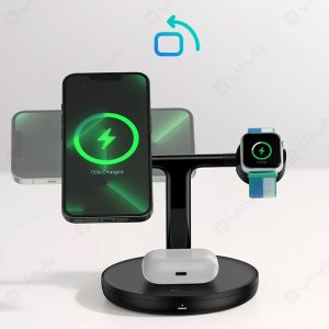 شارژر و پایه نگهدارنده مگنتی بیسوس مدل Swan WXTE10 با قابلیت قرار گیری گوشی به صورت افقی و عمودی می باشد.