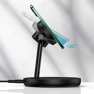 شارژر و پایه نگهدارنده مگنتی بیسوس مدل Swan WXTE10 با هولدر قابل تنظیم تا 20 درجه است.