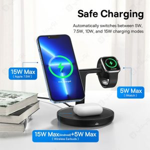 شارژر و پایه نگهدارنده مگنتی بیسوس مدل Swan WXTE10 با امنیت بالا می باشد.