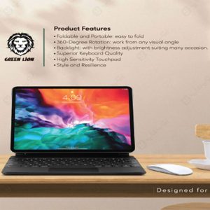 کاور و کیبورد بی سیم 12.9 اینچ گرین لاین مدل GNMGKEY129 با طراحی زیبا می باشد.