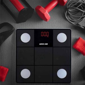 ترازو هوشمند گرین لاین مدل Smart Body Scale GNSFSCLE حداکثر وزن اندازه گیری 150 کیلوگرم است.