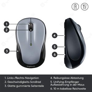 موس بی سیم لاجیتک مدل M325 دارای باتری قلمی می باشد.