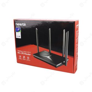 مودم روتر LTE 4G N300 بی سیم نتربیت مدل NWR-M920 در بسته بندی مناسب قرار دارد.
