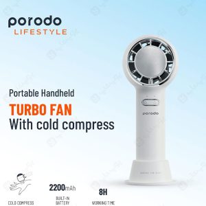 فن دستی قابل حمل پرودو مدل Turbo Fan دارای باتری با ظرفیت بالا است.