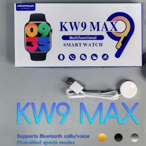 ساعت هوشمند تلزیل مدل KW9 MAX دارای شارژر مگنتی است.