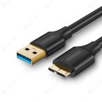 کابل Micro USB 3.0 هارد یوگرین مدل US130 10843 به طول 2 متر در رنگ بندی مشکی است.