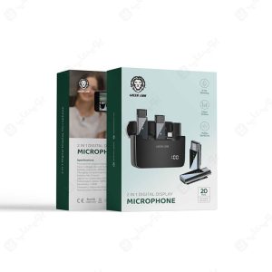 میکروفن یقه ای دوتایی لایتنینگ گرین لاین مدل GN2IN1DDMLTBK با کیس شارژ