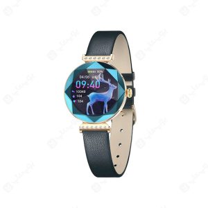 ساعت هوشمند گرین لاین Swarovski با سرتیفیکیت رسمی در رنگ بندی آبی است.
