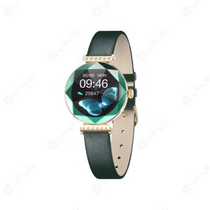ساعت هوشمند گرین لاین Swarovski با سرتیفیکیت رسمی در رنگ بندی سبز است.