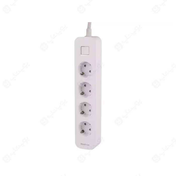 سه راهی برق ارت دار هادرون مدل Hadron P24 دارای کلید روشن / خاموش است.