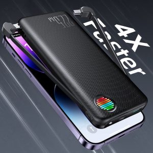 پاوربانک 10000mAh جویروم مدل JR-L014 با قابلیت شارژ سریع تا توان 22.5 وات می باشد.