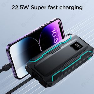 پاوربانک 20000mAh جویروم مدل JR-L018 دارای قابلیت شارژ سریع با توان 22.5 وات می باشد.