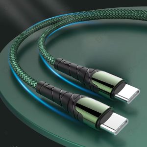 کابل شارژ 65W تایپ C به تایپ C الدینیو مدل LC101 به طول 1 متر دارای آلیاژ آلومینیوم با کیفیت است.