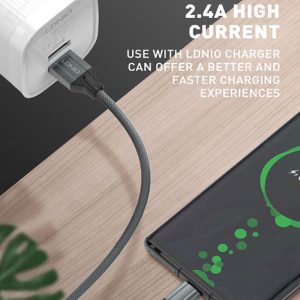 کابل شارژ USB به میکرو USB الدینیو مدل LS441 به طول 1 متر با قابلیت شارژ سریع است.