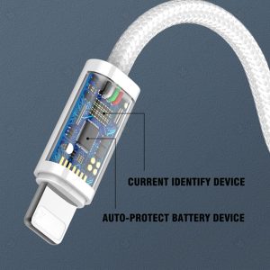 کابل شارژ USB به لایتنینگ 25W الدینیو مدل LS901 به طول 1 متر دارای تراشه کنترل جریان است.