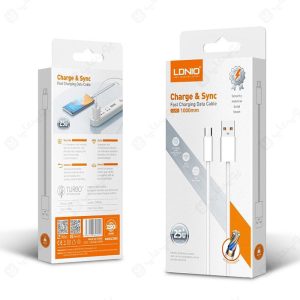 کابل شارژ USB به میکرو 25W الدینیو مدل LS901 به طول 1 متر در بسته بندی مناسب قرار دارد.