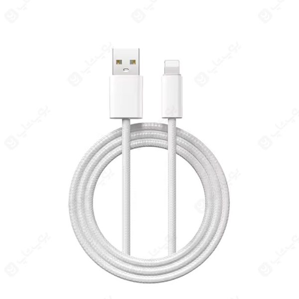 کابل شارژ USB به لایتنینگ 25W الدینیو مدل LS901 به طول 1 متر و رنگ بندی سفید است.