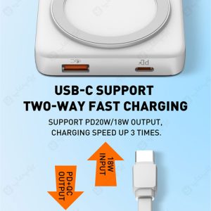 پاوربانک 10000mAh مگ سیف الدینیو مدل PQ17 دارای 1 پورت ورودی و 3 خروجی می باشد.