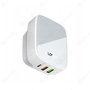 شارژر دیواری 32W الدینیو مدل Q334 با کابل USB به تایپ C به طول 1 متر در رنگ بندی سفید می باشد.