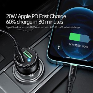 شارژر فندکی 38 وات مک دودو مدل CC-597 پورت تایپ C با توان خروجی 20 وات PD می باشد.