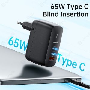 شارژر دیواری 65 وات مک دودو مدل CH-029 دارای دو پورت تایپ C می باشد.