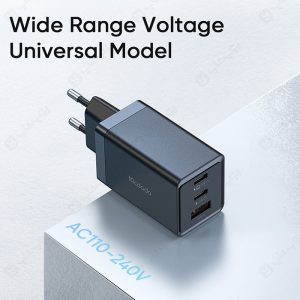 شارژر دیواری 67 وات مک دودو مدل CH-154 / شارژر دیواری 67 وات مک دودو مدل GaN 5 Pro CH-154 با کابل تایپ C به تایپ C با ورودی استاندارد اروپا می باشد.