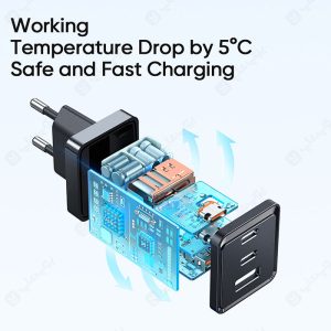 شارژر دیواری 67 وات مک دودو مدل CH-154 / شارژر دیواری 67 وات مک دودو مدل GaN 5 Pro CH-154 با کابل تایپ C به تایپ C ساخته شده با پروتکل های امنیتی می باشد.