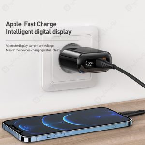 شارژر دیواری 20 وات مک دودو مدل LCH-717 / شارژر دیواری 20 وات مک دودو مدل CH-717 با کابل تایپ C به لایتنینگ با نمایشگر دیجیتال می باشد.