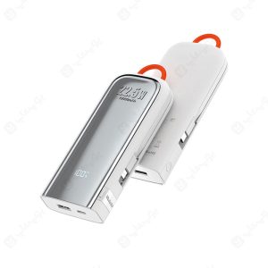 پاوربانک 10000mAh مک دودو مدل MC-116 در رنگ بندی سفید است.