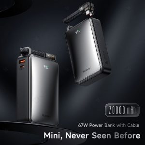 پاوربانک 67W 20000mAh مک دودو مدل MC-433 دارای کابل همراه قدرتمند است.