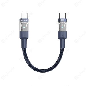 کابل شارژ سریع 60W تایپ C به تایپ C پرودو مدل PD-60WCCTH با رویه بافته شده است.