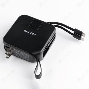 پاوربانک 5 در 1 10000mAh پرودو مدل PD-PBFCH028 دارای دو عدد کابل همراه می باشد.