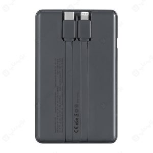 پاوربانک 10000mAh پرودو مدل PD-PBFCH029 دارای دو عدد کابل تایپ C و لایتنینگ است.