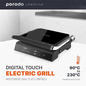 گریل برقی دیجیتال پرودو مدل PD-LSDGGR با دو صفحه گریل مجزا با استفاده آسان می باشد.