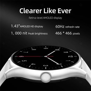 ساعت هوشمند کیو سی وای مدل GT WA23S8A دارای نمایشگر AMOLED است.